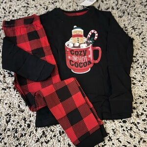 Cozy Hot Cocoa Kids Pajama Set - Black and Red
